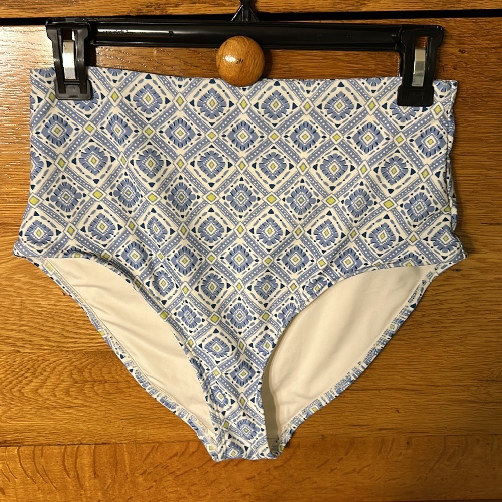 Old Navy Boho Chic Resort Wear Geometric Tile High Waisted Bikini Bottom Retro‎